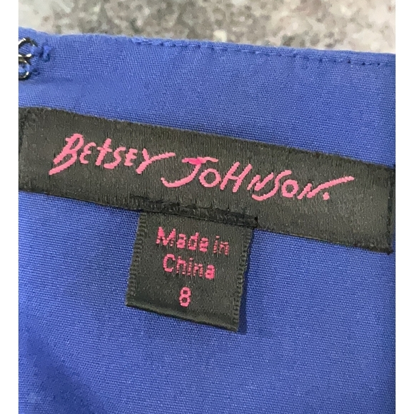 Betsey Johnson Elegant Blue Cutout Strapless Cotton Dress Size 8 - Picture 5 of 12